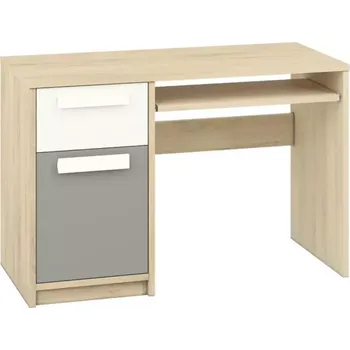 Kancelářská sestava Psací Stůl Drop 119cm Buk Fjord/Bílá/Šedá Platina