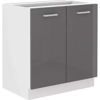 Kuchyňská skříňka Kuchyňská skříňka Sonia 80D 2F BB šedá lesk/bílá