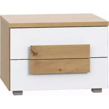 Ložnicová sestava Noční Stolek Arkina 50 cm, bílý / dub artisan