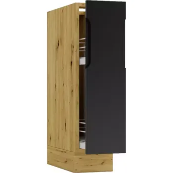Kuchyňská skříňka Cosmo Isabel D20 cargo/zásobník černý hrášek/dub artisan