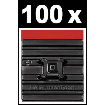 Organizace kabelů HellermannTyton FMB4APT-A-PA66HS-BK (100) úchytka samolepicí 151-02219 flexibilní podstavec , 4cestný vstup pro provlečení černá 100 ks