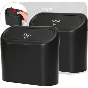 Odpadkový koš Odpadkový koš do auta malý odpadkový koš s víkem Černá nádoba