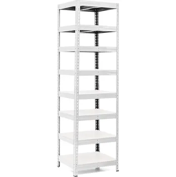 regál Policový regál Trestles RH 2200x600x500, nosnost 2000 kg, 8 polic Barva: pozink, Provedení police: bílá MDF 5 mm