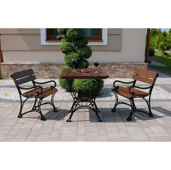 Zahradní sestava Souprava Královská s područkami ořech