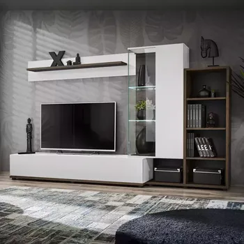 Obývací stěna Obývací Stěna SILK II PEW SK2 perla elm/biały