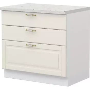 Kuchyňská skříňka Evergreen R-90-3F/4 3S standard ivorymat