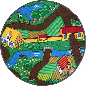 Koberec Koberec Kids Farm 0,8/0,8 kulatý zelený