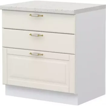 Kuchyňská skříňka Evergreen R-80-3F/4 3S standard ivorymat