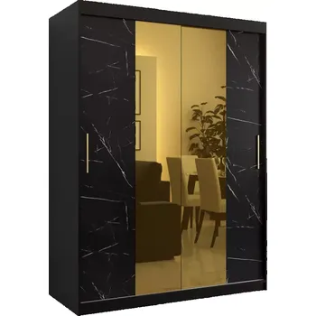 Předsíňová stěna Skříň Platinum T1 150 černá mramor/černá