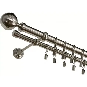 Garnýž Garnýž dvouřadá 240 cm koule Fi 25 nikl