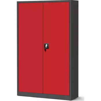 Kancelářská sestava Skříň Jan 2 kov antracit/červené