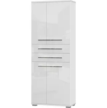 Předsíňová stěna Skříň 4D2S Piano V42 bílá lesk