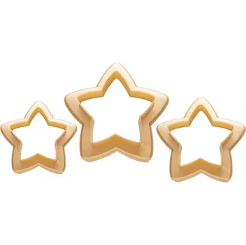 Jednorázové nádobí Cukrářská vykrajovátka pastel 3KS star zlatý 4W2235