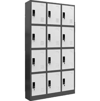 Kancelářská sestava Skříň Marcin kov antracit/bílá