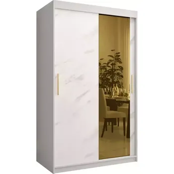 Předsíňová stěna Skříň Platinum T2 120 bílá mramor/bílá