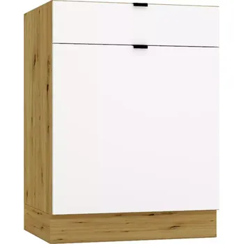 Kuchyňská skříňka Cosmo Gianna D60S/1 P/L bílá alaska/kor. dub artisan