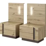 Noční stolek s osvětlením Arco O 2x Dub Artisan/Grafi