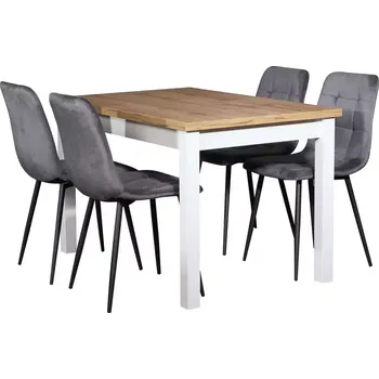 Jídelní set Jídelní set Fred 1+4 120x80 artisan/bílá W168 popelavě šedá