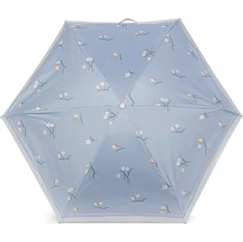 Deštník Dámský mini skládací deštník tulipány, velké, 5 modrá světlá