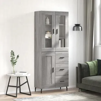 Příborník a kredenc zahrada-XL Skříň highboard šedá sonoma 69,5 x 34 x 180 cm kompozitní dřevo 3198679