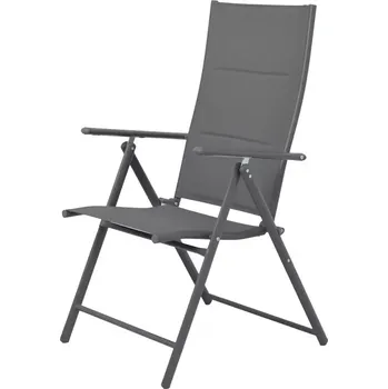 Zahradní sestava Polohovací židle, 7-poloh Pia čalouněná, šedá