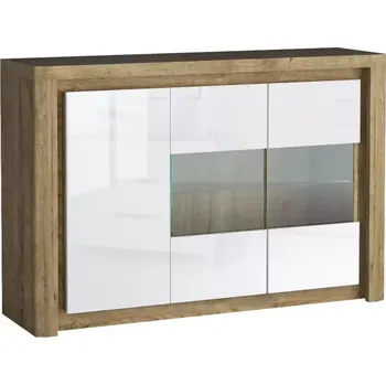 Vinotéka Vitrína Livinio L3 Ribbeck/bílý lesk