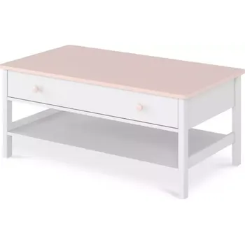 Konferenční stolek Konferenční Stolek Luna 110cm Bílý/Ružová