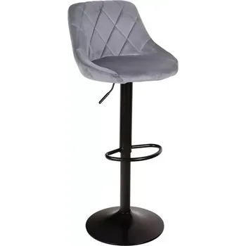 Barová židle Hoker Roma šedá velur