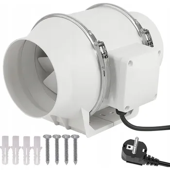 Domácí ventilátor Ventilátor potrubní odsávací výkonný 100mm 45W 2600 ot/min 150 m3/h tichý
