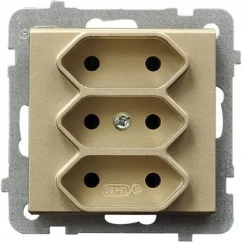 Elektrická zásuvka Zlatá nástěnná Elektrická Zásuvka Ospel