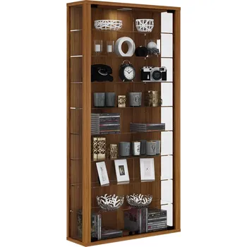 Komoda VCM Nástěnná vitrína Vitrosa maxi s LED osvětlením, ořech 644324