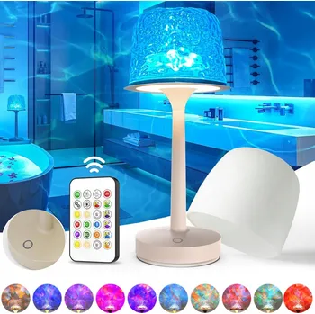 Lampička NOČNÍ LAMPA LED DOTYKOVÁ, STMÍVATELNÁ, 16 BAREV, STOLNÍ LAMPA PROJEKTOR