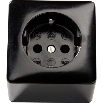 Elektrická zásuvka Martin Kaiser 703/sw zásuvka na omítku Jednodílná sada IP20 černá