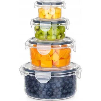 Dóza na potraviny SADA NÁDOB NA POTRAVINY S VÍKEM A TĚSNĚNÍM, OBĚDOVÝ BOX, 4 KUSY