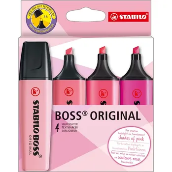 Zvýrazňovač Zvýrazňovač Stabilo Boss Original 4 Kusy Růžová Speciální Edice D70/4-6-1