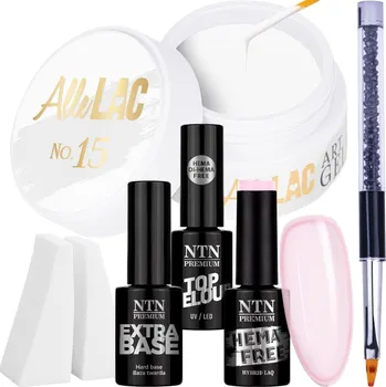 Lak na nehty Sada na nehty Babyboomer Mat 6v1 Gel Báze Lak Top Štěteček Houbičky