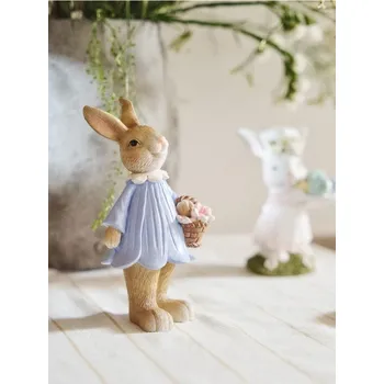 Velikonoční dekorace Sinsay - Velikonoční dekorace ve tvaru zajíce s košíkem - modrá - 782IH-05X - 782IH-05X-ONE