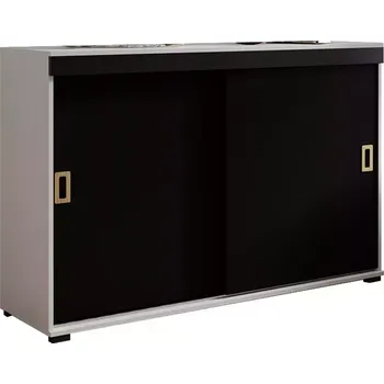 Kancelářská sestava Komoda Retro 120 Bílý/Černá + Craft Rukojeti