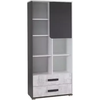 Kancelářská sestava Regál Bruno 80 cm Bílý/Šedá