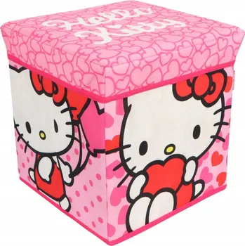 Úložný box Taburet kontejner krabička stolička Hello Kitty na hračky koš KOTEK