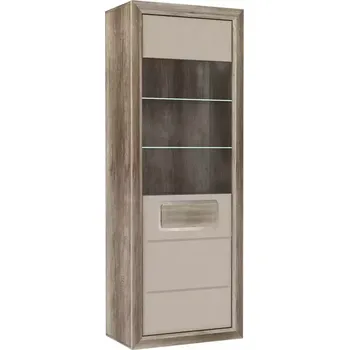 Vinotéka Vitrína Tiziano 74 Tzv71lb Starožitný Dub / Béžový Lesk