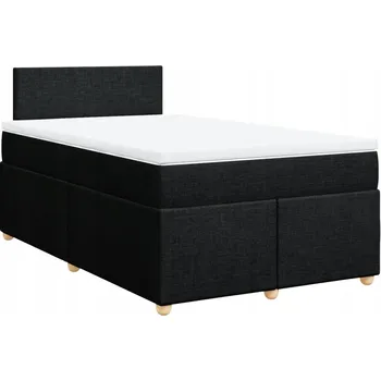Postel Kontinentální postel černá 200x120x100,5 cm s matrací a topperem 120x200x