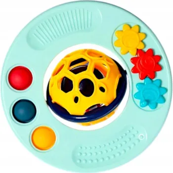 Hračka pro nejmenší INTERAKTIVNÍ SENZORICKÁ HRAČKA PRO MIMINKA OTOČNÁ S MÍČKEM A TLAČÍTKEM