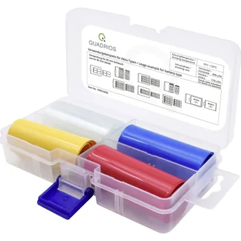 Quadrios 1905CA057 smršťovací bužírka na akumulátory, bez lepidla transparentní, modrá, žlutá, červená 36 mm 19 mm Poměr smrštění:2:1 4 díly