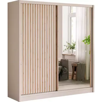 Předsíňová stěna Skříň London Lux 203 kašmír/dub wotan/zrcadlo