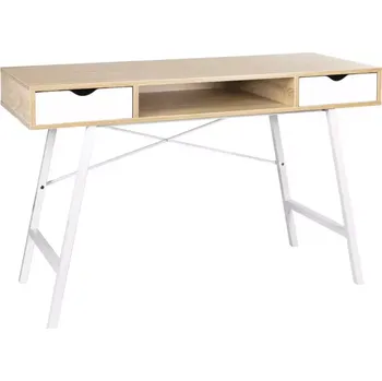 Kancelářská sestava Psací Stůl Nordic 120cm Bílý/Dub Sonoma