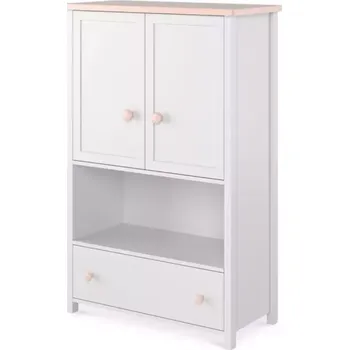 Dětská skříň Komoda Luna 85cm Bílý/Ružová