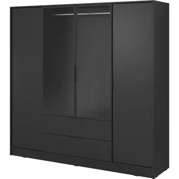 Ložnicová sestava Skříň Kelly 4D RM černá se Led