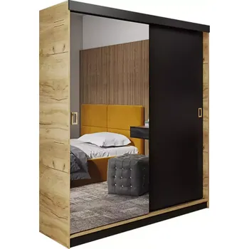 Kancelářská sestava Skříň Retro 138 1l Craft/ Přední Černá