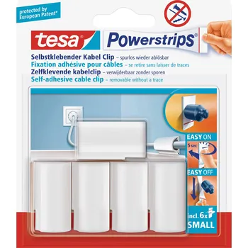 Izolační páska tesa POWERSTRIPS® Klip na kabely bílá Množství: 5 ks